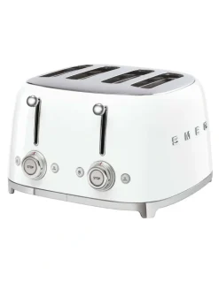Smeg 50's Style 4 Slice Toaster in White TSF03WHAU
