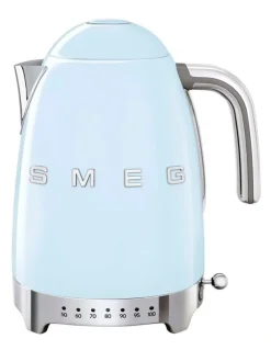 Smeg 50's Style Variable Temperature Kettle Pastel Blue KLF04PBAU