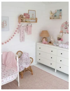 Snuggle Hunny Alices Tea Party Organic Bassinet Sheet/Change Pad Cover in Pink