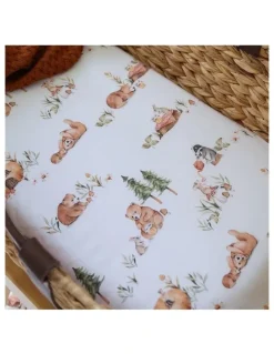 Snuggle Hunny Bears Organic Bassinet Sheet / Change Pad Cover in Multi