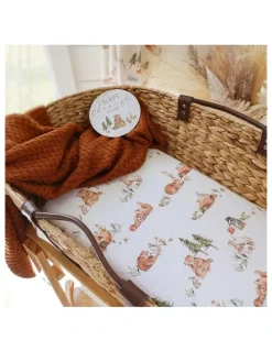 Snuggle Hunny Bears Organic Bassinet Sheet / Change Pad Cover in Multi
