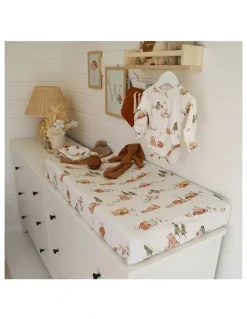 Snuggle Hunny Bears Organic Bassinet Sheet / Change Pad Cover in Multi