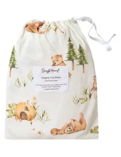 Snuggle Hunny Bears Organic Fitted Cot Sheet in Multi