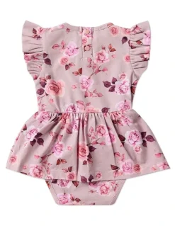 Snuggle Hunny Blossom Short Sleeve Organic Dress in Pink