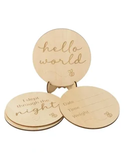 Snuggle Hunny Busy Bee Wooden Milestone Cards in Brown