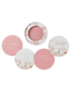 Snuggle Hunny Camille And Jewel Reversible Milestone Cards in Pink