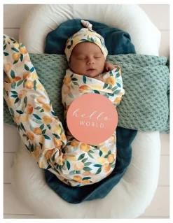 Snuggle Hunny Citrus Squeeze & Peach Reversible Milestone Cards