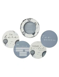 Snuggle Hunny Cloud Chaser And Indigo Reversible Milestone Cards in Blue