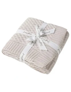 Snuggle Hunny Diamond Knit Organic Baby Blanket in Grey