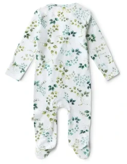 Snuggle Hunny Eden Organic Snuggle Sleepsuit Zip Footie in White