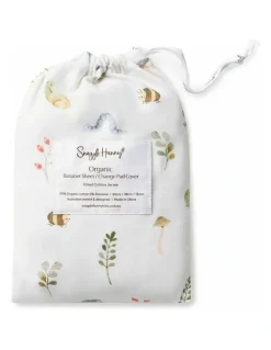 Snuggle Hunny Garden Friends Organic Bassinet Sheet /Change Pad Cover in White