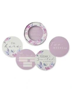 Snuggle Hunny Lilac Skies And Butterfly Reversible Milestone Cards in Purple