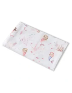 Snuggle Hunny Mermaid Organic Muslin Wrap in White