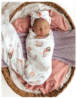 Snuggle Hunny Mermaid Organic Muslin Wrap in White