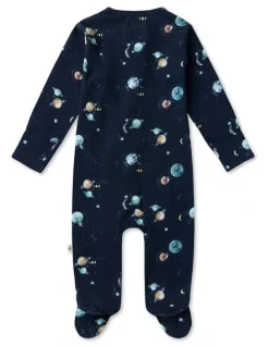 Snuggle Hunny Milky Way Sleepsuit Zip Footie in Black