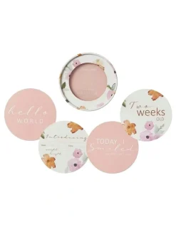 Snuggle Hunny Poppy And Musk Reversible Milestone Cards in Pink