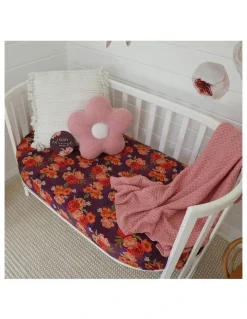 Snuggle Hunny Sienna Organic Fitted Cot Sheet in Multi