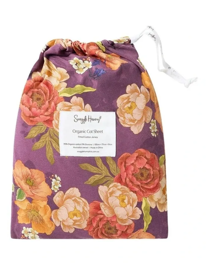 Snuggle Hunny Sienna Organic Fitted Cot Sheet in Multi