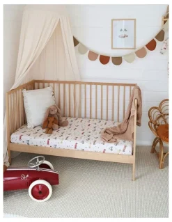 Snuggle Hunny Vintage Cars Organic Fitted Cot Sheet in Beige