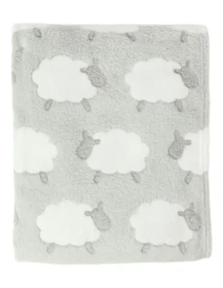 Snugtime Coral Fleece Blanket with Toy in Grey