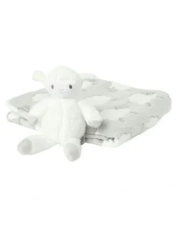 Snugtime Coral Fleece Blanket with Toy in Grey