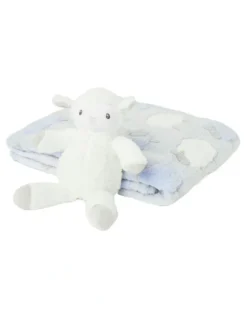 Snugtime Coral Fleece Blanket with Toy in Blue