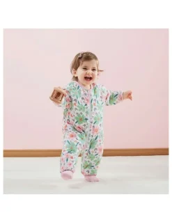 Snugtime Lined Footless Padded Blanket Sleeper in Floral