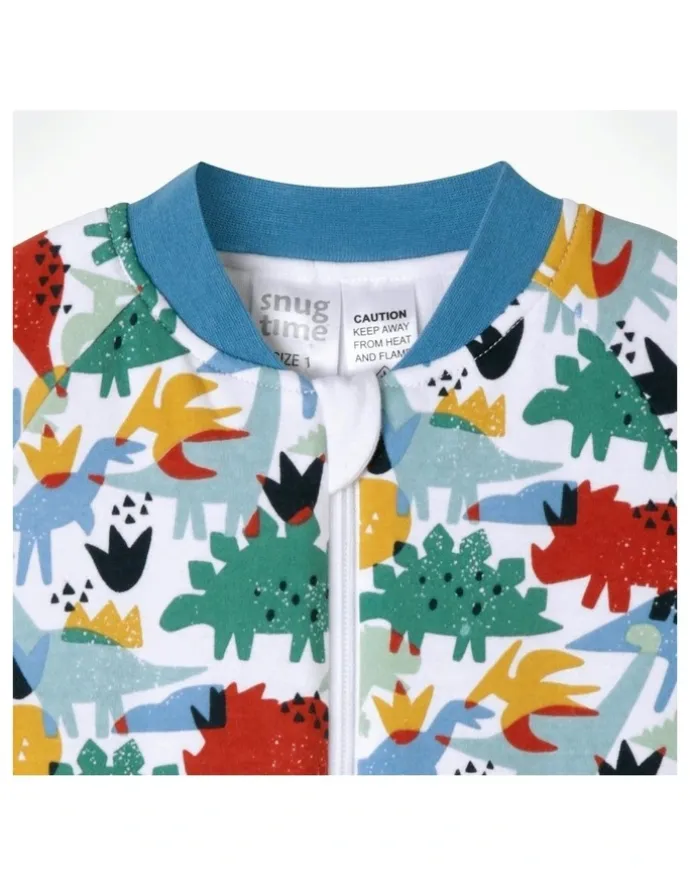 Snugtime Lined Footless Padded Blanket Sleeper in Dino