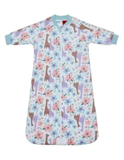 Snugtime Printed Long Sleeve Padded Sleeping Bag in Giraffe