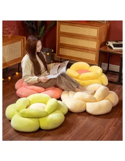 SOGA Double Flower Shape Cushion in Green