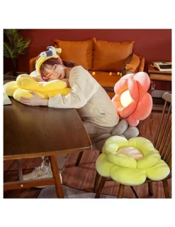 SOGA Double Flower Shape Cushion in Green
