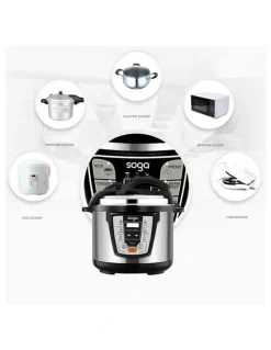 SOGA Electric Stainless Steel 12L 1600W Multi 16 Pressure Cooker