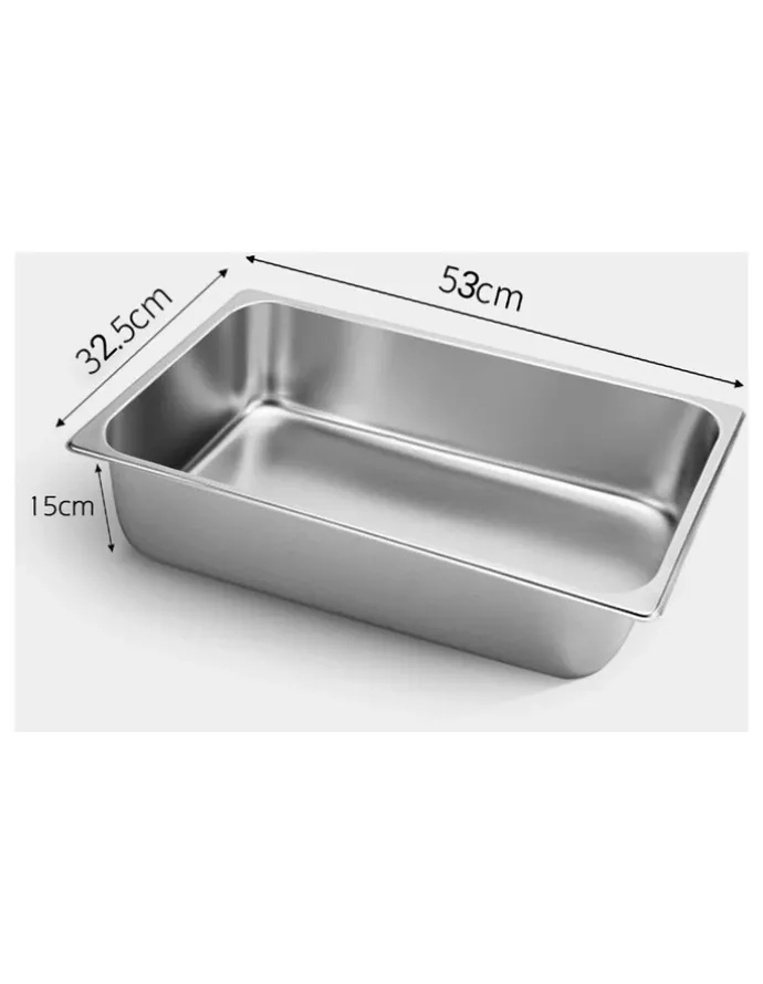 SOGA Full Size 1/1 Gastronorm Pan 15cm Deep Tray in Stainless Steel