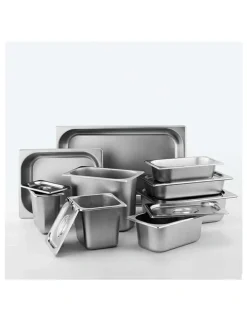 SOGA Gastronorm GN Pan Deep Stainless Steel Tray in Silver