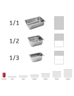 SOGA Gastronorm GN Pan Deep Stainless Steel Tray in Silver