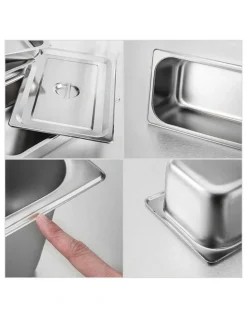 SOGA Gastronorm GN Pan Deep Stainless Steel Tray in Silver