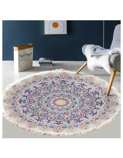 Soga International SOGA 120cm Mandala Non-Slip Area Rug
