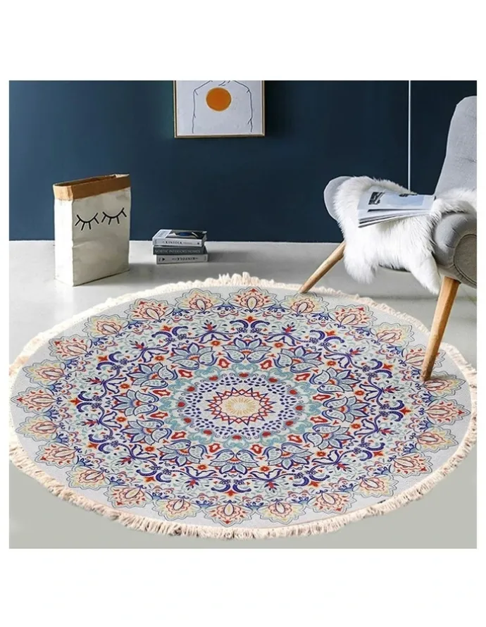 Soga International SOGA 120cm Mandala Non-Slip Area Rug