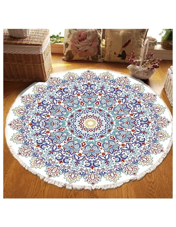 Soga International SOGA 120cm Mandala Non-Slip Area Rug