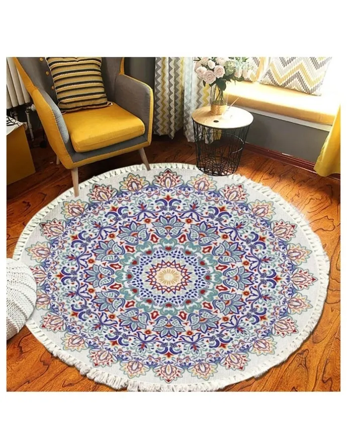 Soga International SOGA 120cm Mandala Non-Slip Area Rug