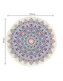 Soga International SOGA 120cm Mandala Non-Slip Area Rug