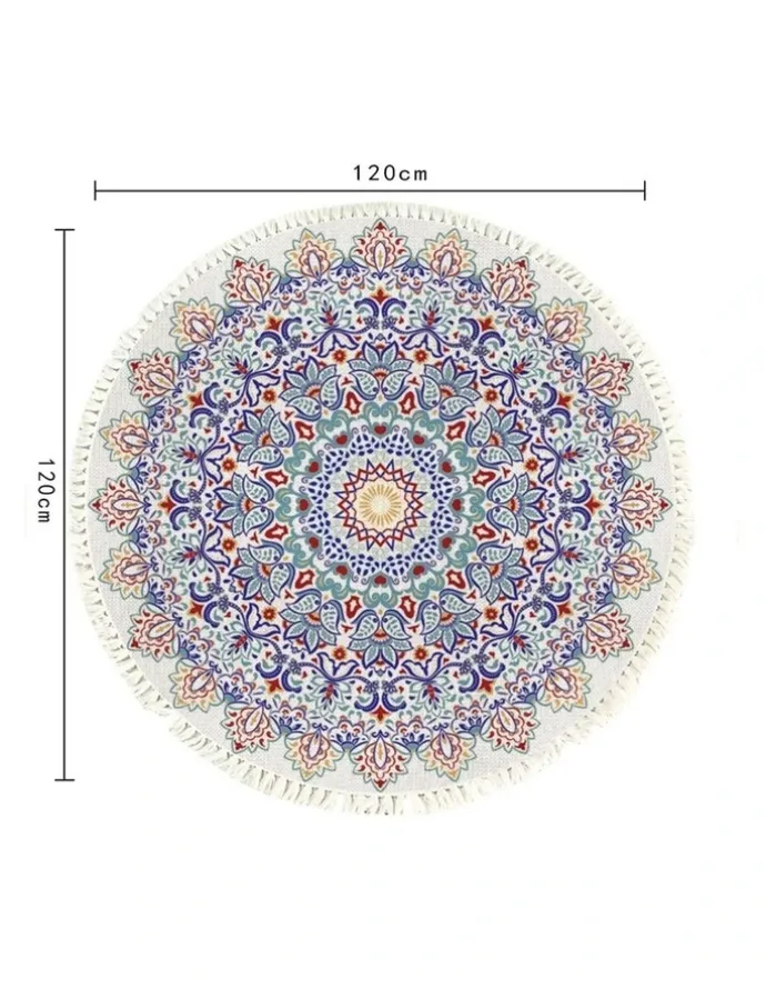 Soga International SOGA 120cm Mandala Non-Slip Area Rug