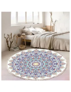 Soga International SOGA 120cm Mandala Non-Slip Area Rug