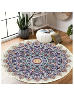 Soga International SOGA 120cm Mandala Non-Slip Area Rug