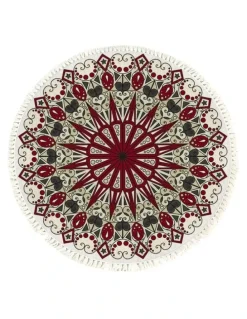 Soga International SOGA 120cm Modern Ethnic Mandala Rug with Tassels
