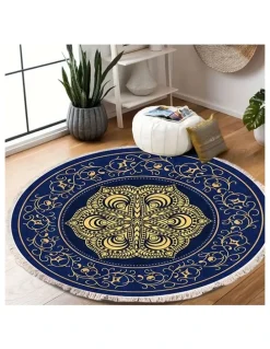 Soga International SOGA 90cm Turquoise & Grey Abstract Non-Slip Area Rug