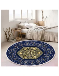 Soga International SOGA 90cm Turquoise & Grey Abstract Non-Slip Area Rug
