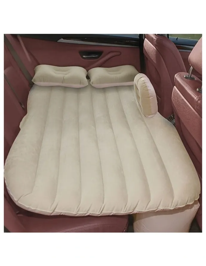 Soga International SOGA Inflatable Car Mattress Beige Stripe