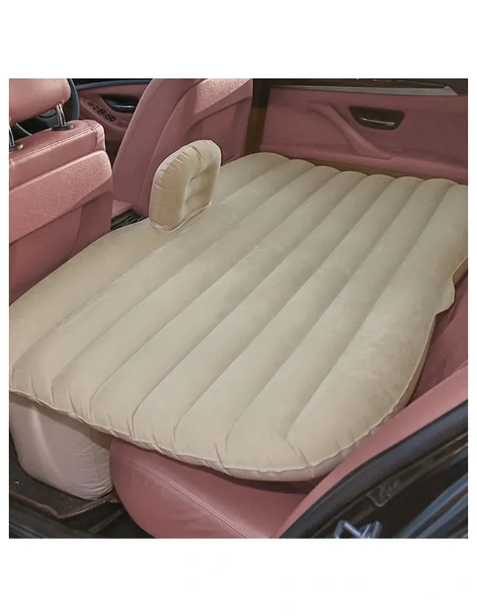 Soga International SOGA Inflatable Car Mattress Beige Stripe