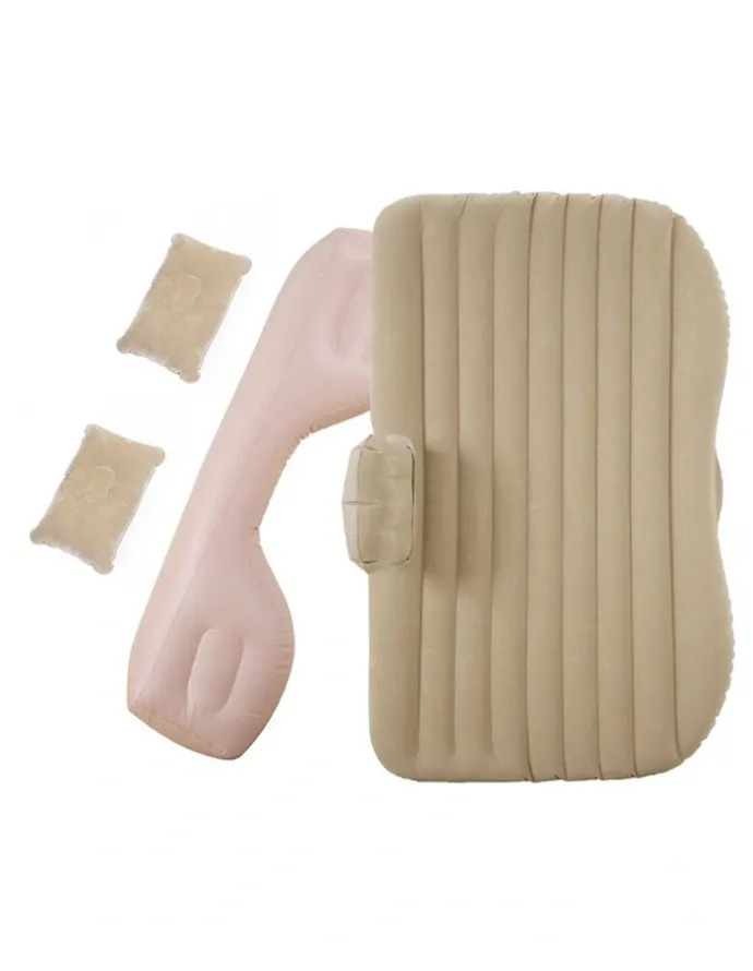 Soga International SOGA Inflatable Car Mattress Beige Stripe